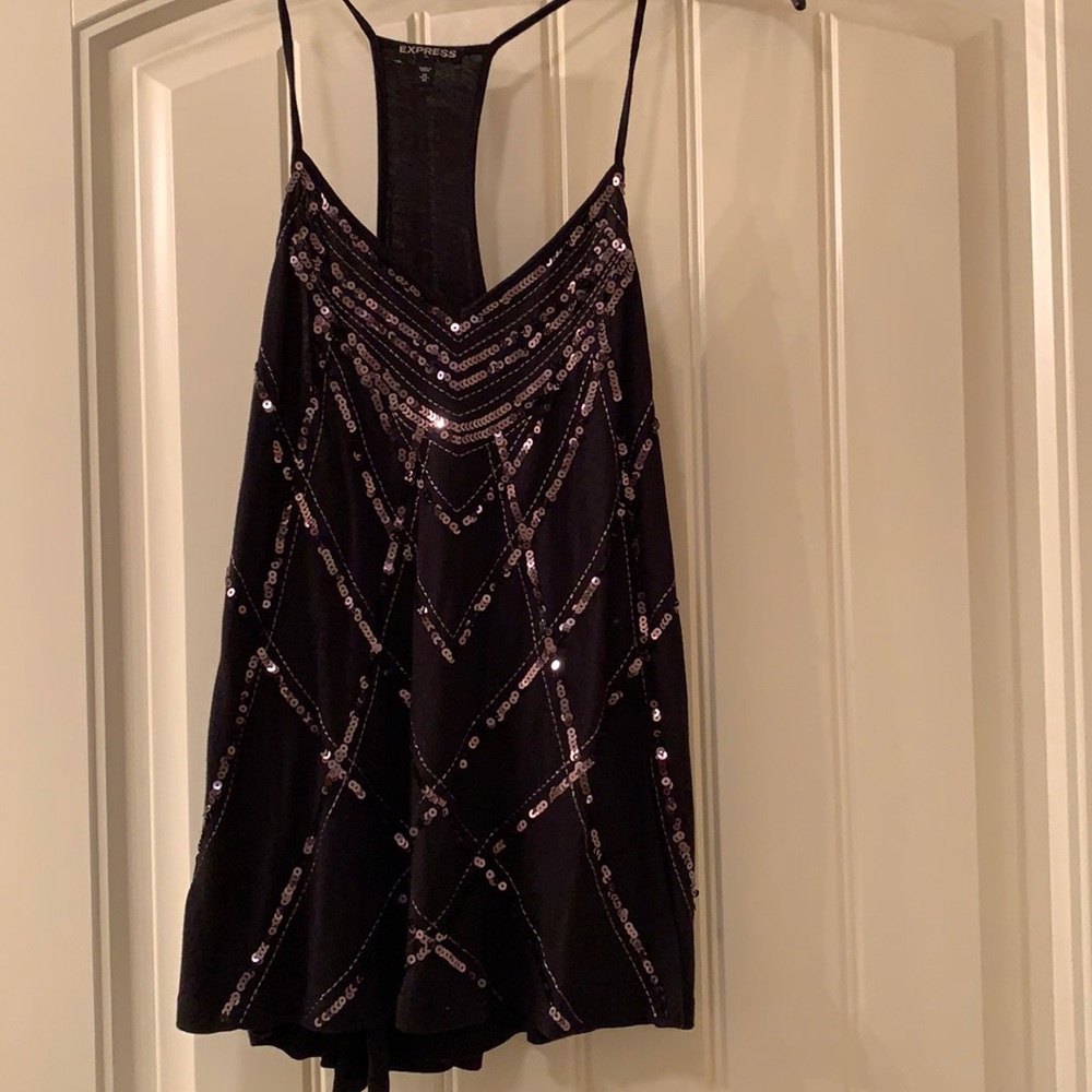 Black sequin tank